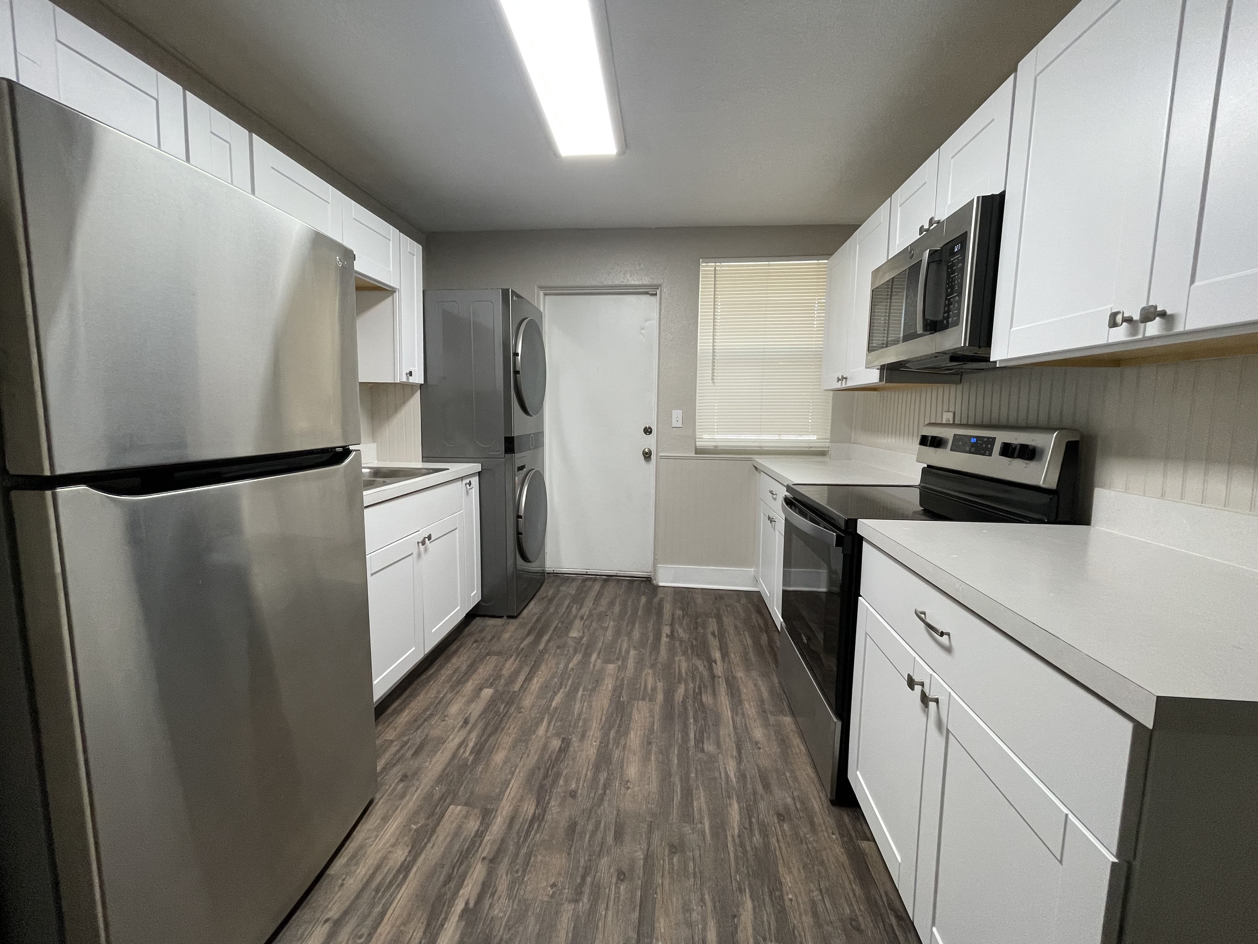 Kitchen with stainless steel appliances