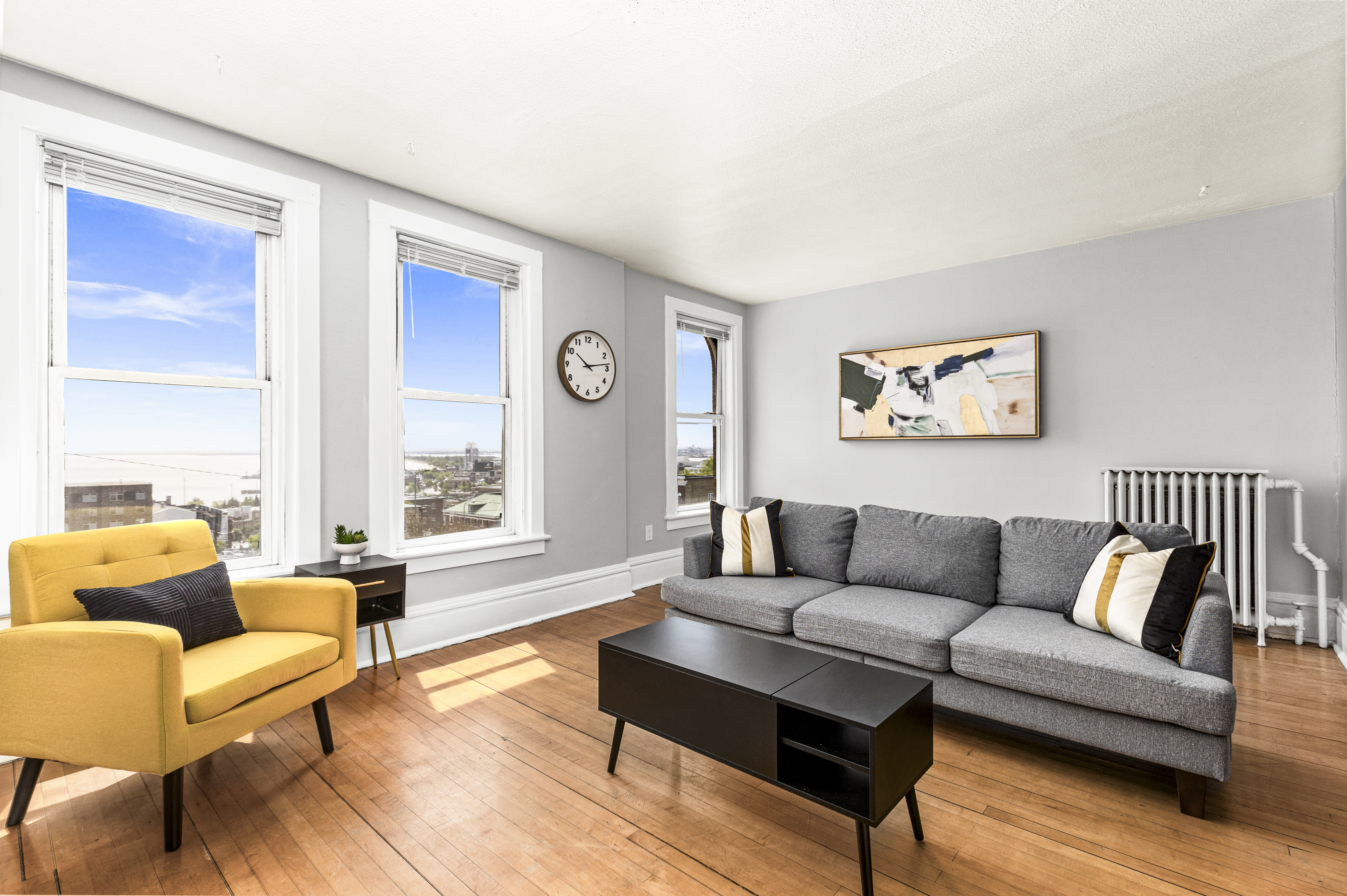 Living Room with Beautiful Views of Great Lake Superior and the Lift Bridge